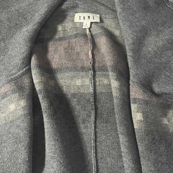 THML Fringe Trim Open Cardigan Sweater Women’s Large Oversized Cozy Slouchy - Picture 9 of 10